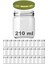 Altın Renkli 210 ml Şeffaf Cam Kavanoz, Kapaklı, 30 Adet Set 1