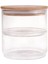 Şeffaf Çift Katlı Cam Saklama Kabı, Bej Renkli, Dayanıklı ve Şık Tasarım 1