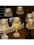 Renkli 2'li Kristal Elmas LED Masa Lambası, Pilli, Mini, Şeffaf Abajur, 12 cm 4