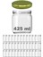 Şeffaf Cam Kavanoz, Metal Altın Kapak, 425 Ml, 36 Adet Set 1