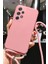Honor Magic 7 Lite ile Uyumlu Ipli Boyun Askılı Silikon Kılıf Kadife Iç Yapılı Dulcet Epiphany Boyun Çapraz Asılabilen Ipli Kılıf Pembe 1