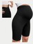 Kadın Siyah Düz Bel Ayarlı Yüksek Bel Hamile Yazlık Şort Tayt Pantalon 2