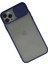 iPhone 11 Pro Max Kılıf Palm Buzlu Kamera Sürgülü Silikon - Lacivert 2