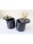 Şık Siyah Mermer Baharatlık ve Dekoratif Kutu Seti 3