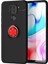 Xiaomi Redmi Note 9 Kılıf Range Yüzüklü Silikon - Siyah-Kırmızı 1