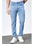 Erkek Buz Mavi Regular Fit Boru Paça Esnek Likralı Jeans Kot Pantolon HLTHE001981 1