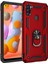 Samsung Galaxy A11 Kılıf Sofya Yüzüklü Silikon Kapak - Kırmızı 1