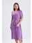 Beli Kuşaklı Uzun Aerobin Elbise - Lila 1