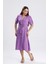 Beli Kuşaklı Uzun Aerobin Elbise - Lila 4