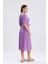 Beli Kuşaklı Uzun Aerobin Elbise - Lila 5