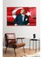 Atatürk ve Türk Bayrağı Cam Tablo, Modern Ev Ofis Dekoru, Hediyelik Duvar Dekorasyonu, Kırılmaz Cam 2