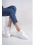 Alessı Bağcıklı Ortopedik Taban Kadın Sneaker Spor Ayakkabı Cbt - Beyaz/turuncu 1