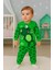 Yeşil Renk Kurbağa Desenli %100 Pamuk Pijama Takımı 2