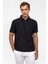 Siyah Regular Düz Polo Yaka Tişört 1