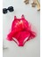 Tüllü Brb Baskılı Kız Çocuk Mayo bikini - Fuşya 2