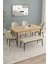 Calvin Meşe Desen 80X132 Açılabilir Mdf Masa Yemek Odası Takımı, Mutfak Takımı 4 Sandalye, 1 Bench 1