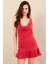 Kadın Mercan Degaje Yaka Mini Elbise COL0078 5