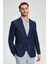 Keten-Ipek Karışım Lacivert Yazlık Blazer Ceket 4