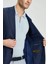 Keten-Ipek Karışım Lacivert Yazlık Blazer Ceket 5