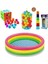Renkli Şişme Havuz ve Eğitici Bebek Oyuncakları Seti, 86CM, Top, Bultak, Mini Kule 1