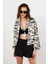Kadın Taş-Siyah Zebra Desenli Ceket QS5337-90 1