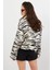 Kadın Taş-Siyah Zebra Desenli Ceket QS5337-90 5