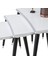 3'Lü Beyaz Dikdörtgen Ahşap Zigon Sehpa Siyah Lüx Ayaklı E13 3