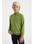 Fermuarlı Merino Yün Yeşil Activewear Çocuk Triko 4