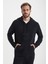 M Logolu Kapüşonlu Siyah Hoody 5