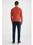 Slim Fit Bisiklet Yaka Turuncu Merino Yün Triko 4