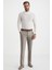 Kaşmir Karışım Flanel Chino Bej Çizgili Camel Pantolon 2