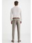 Kaşmir Karışım Flanel Chino Bej Çizgili Camel Pantolon 4