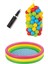 Renkli 114CM Şişme Oyun Havuzu, 100 Top, Pompa ile Eğlence Dolu Bahçe Keyfi 1
