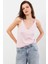 Kadın Pembe V Yaka Triko Bluz KZ546 2