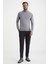 Açık Gri Boğazlı Slim Fit Merino Yün Triko 2