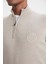 Kum Rengi Fermuarlı Merino Yün Activewear Triko 4