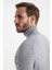 Açık Gri Boğazlı Slim Fit Merino Yün Triko 3