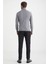 Açık Gri Boğazlı Slim Fit Merino Yün Triko 4