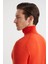 Turuncu Boğazlı Slim Fit Merino Yün Triko 3