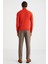 Turuncu Boğazlı Slim Fit Merino Yün Triko 4