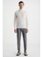 Ekru Boğazlı Slim Fit Merino Yün Triko 2