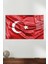 Dalgalı Türk Bayrağı Yatay Cam Tablo, Modern Ev Ofis Dekoru Hediyelik Duvar Dekorasyonu Kırılmaz Cam 1
