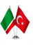 Çeçenistan Türkiye İkili Saten Masa Bayrağı 1