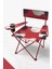 Qufi Katlanır Kamp Piknik Sandalyesi Rejisör Koltuğu 2 Adet + Kamp Sehpası Set - Kırmızı 2
