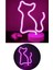 Pembe Kedi Neon LED Masa ve Gece Lambası, USB ve Pil ile Kullanılır. 1