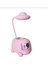 Pembe Uzay Temalı Çocuk Masa Lambası, 4 Mod, LED Işıklı, Şarjlı, Kalemlikli 3