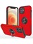 iPhone 12 Mini Kılıf Elit Yüzüklü Kapak - Kırmızı 1