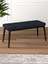 Tina Baby Face Modern Siyah Metal Ayak Bench Oturak 90X40, Ayakkabılık Bank, Yatak Ucu Puf 1