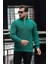 Oversize Selanik Örgü Yarım Fermuar Erkek Triko Kazak - Yeşil 2