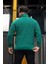 Oversize Selanik Örgü Yarım Fermuar Erkek Triko Kazak - Yeşil 5